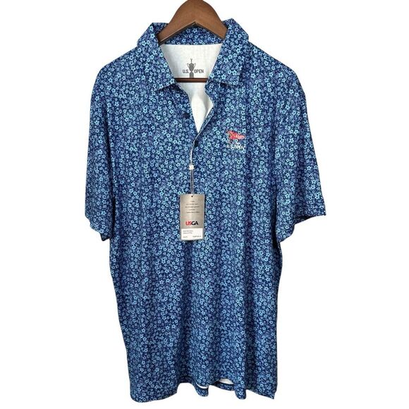 US Open Men’s Polo Size XL Golf Purple‎ Blue Floral - Picture 2 of 13